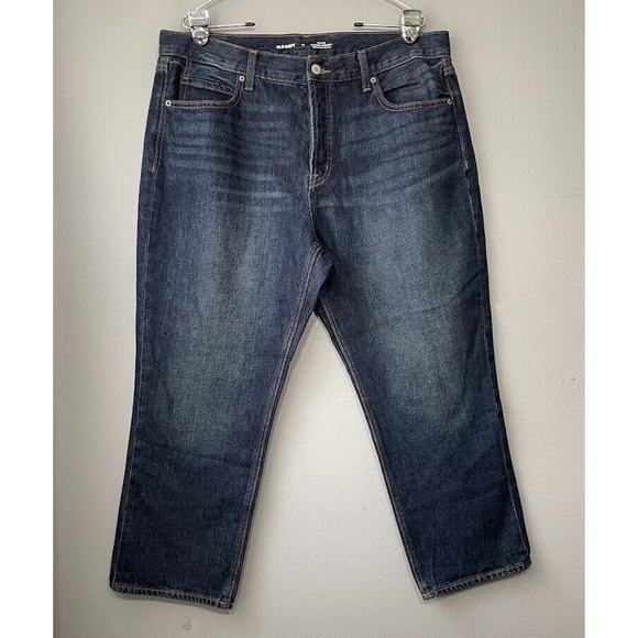 Old Navy Jeans Size 14 High Rise Slouchy Straight Denim Button Fly Crop Capris - Picture 1 of 8